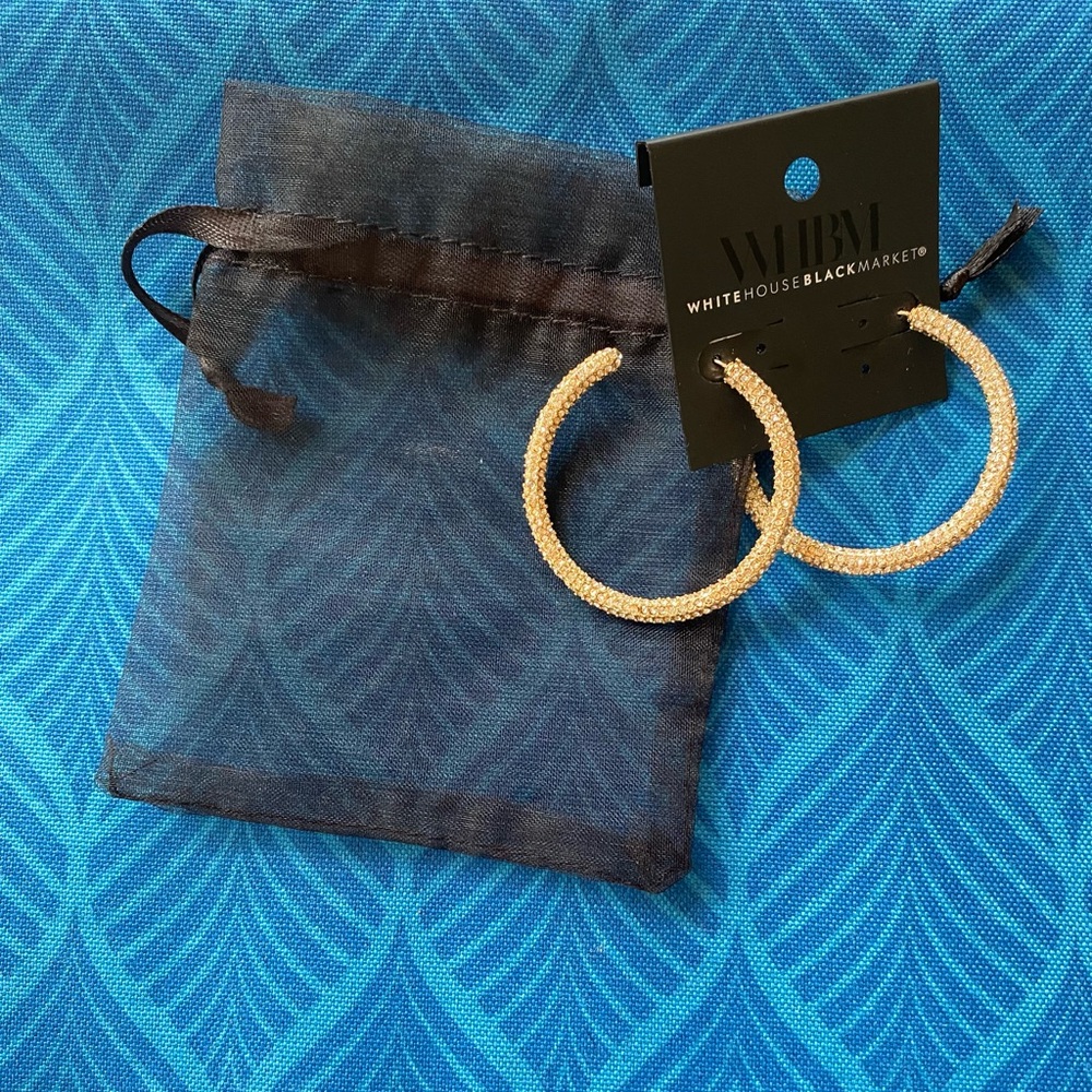 White House Black Market Gold Hoop Earrings